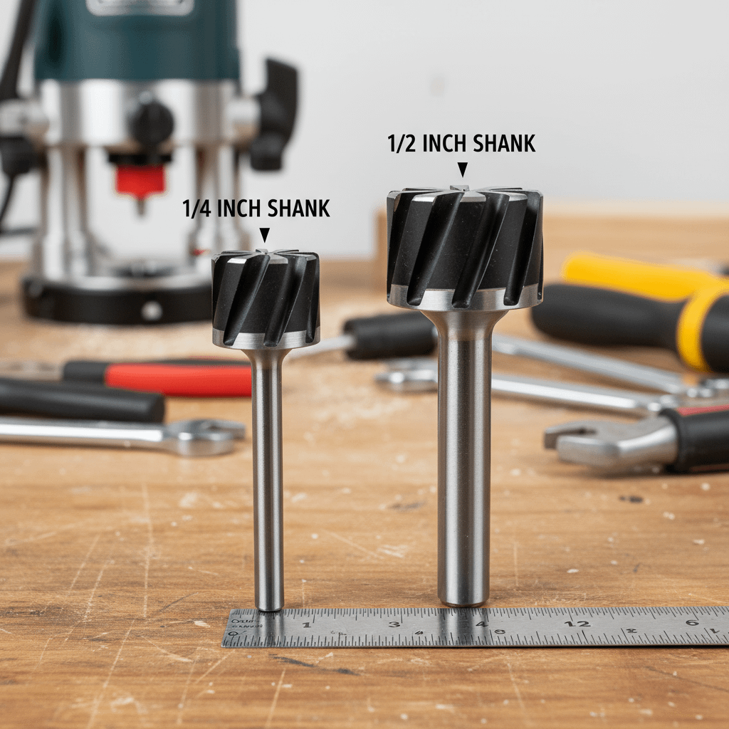 Essential router bits for beginners 1/4” vs 1/2” shank comparison