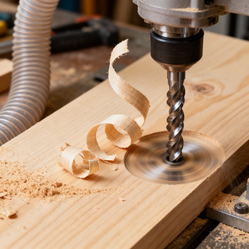 Perfect router bit speeds producing clean cuts without burning or tear-out on hardwood