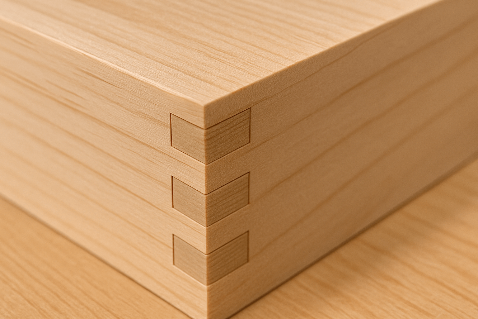 Perfect box joint results from DIY table saw jigs for precise cuts showing seamless finger joints